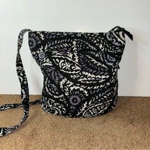Vera Bradley Hipster Crossbody Paisley Noir 100% Cotton
